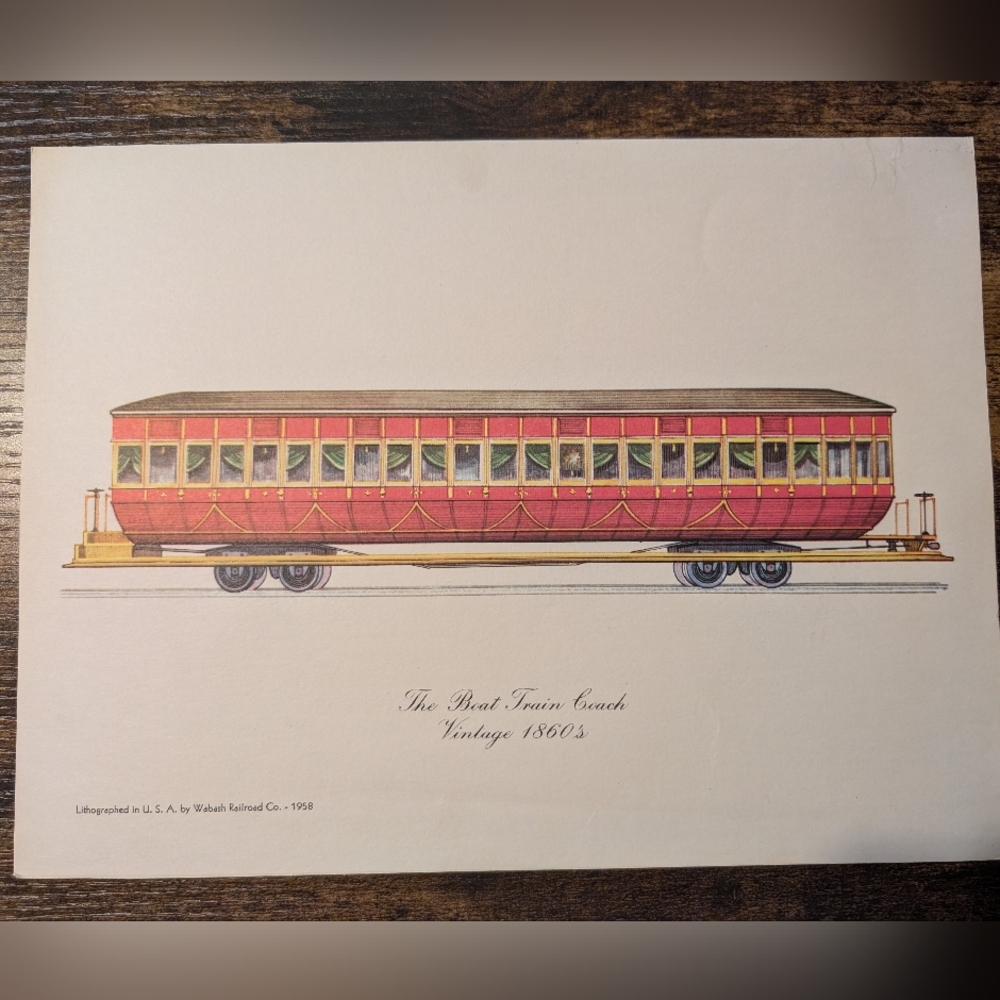 Vintage 1958 Wabash Railroad Co. Original Lithographs